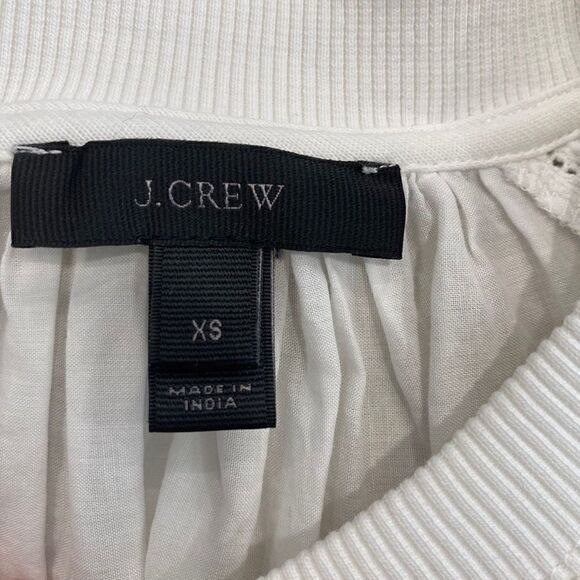J. Crew Back Eyelet White Sweatshirt - Picture 7 of 8